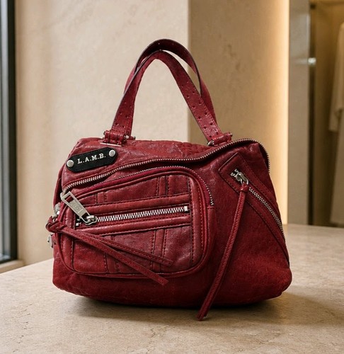 Red leather satchel - l.a.m.b.,