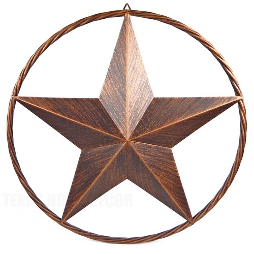 Metal barn star with rope - star, ring