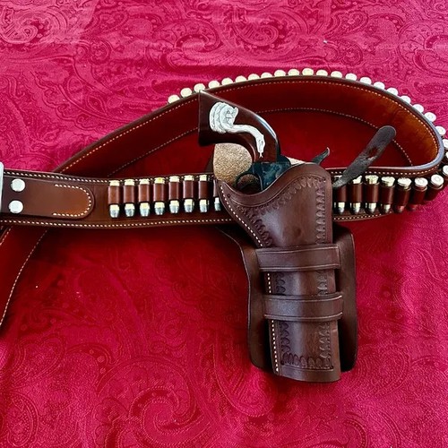 Holster gun belt - .38/357, brown