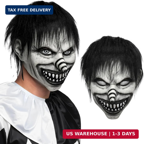 Scary clown mask spiral nose - mask,