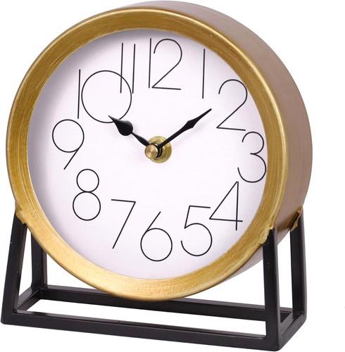 Modern golden table - modern, clock