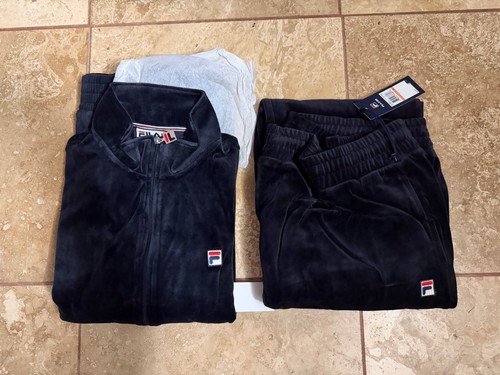 Fila velour tracksuit black - fila,