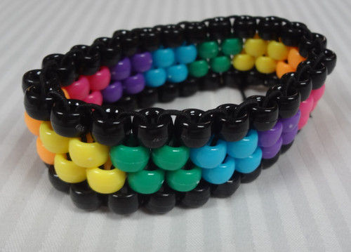 Rainbow kandi cuff - cuff, bracklet