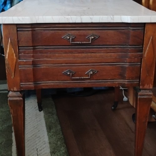 Antique marble top - top, wooden