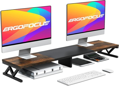 Dual monitor stand riser - dual, large