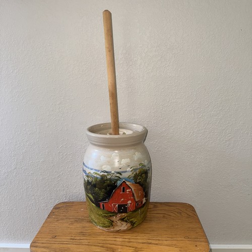 Hand painted ceramic butter - hand,