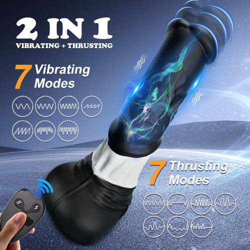 Big black thrusting dildo - big,