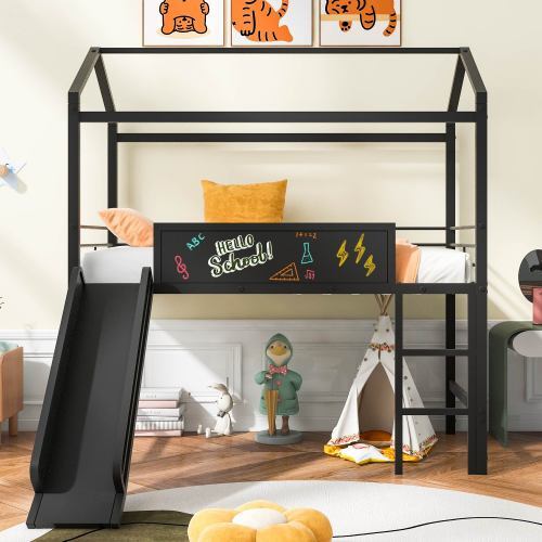 Metal house bed - house,
