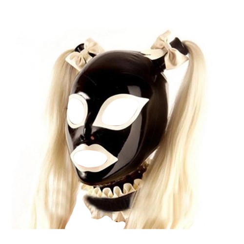 Latex hood with - latex, golden