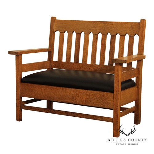 Antique mission oak - mission, settee