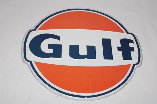 Gulf gasoline metal sign - gulf,