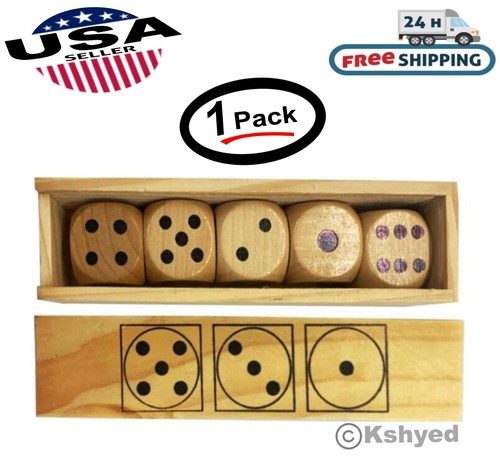 5pcs set wooden d6 - pack), 5pcs/set