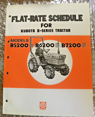 Kubota flat rate schedule - rate,