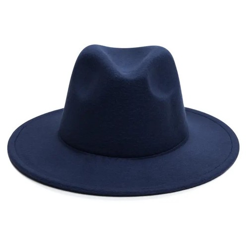 Navy blue classic fedora - navy,
