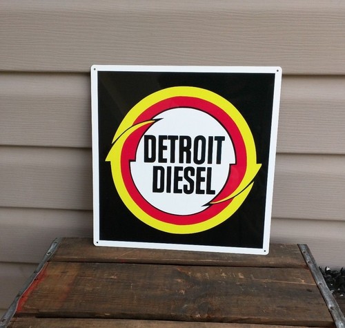 Detroit diesel metal sign - detroit,