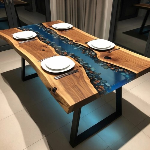 Live edge wood dining - live,