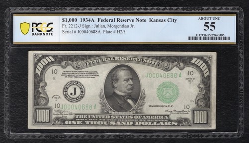 2212 1934 1000 frn - 1934-a, $1000