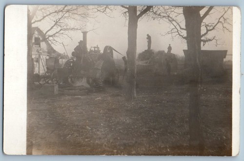 Farming hay postcard rppc - farming,