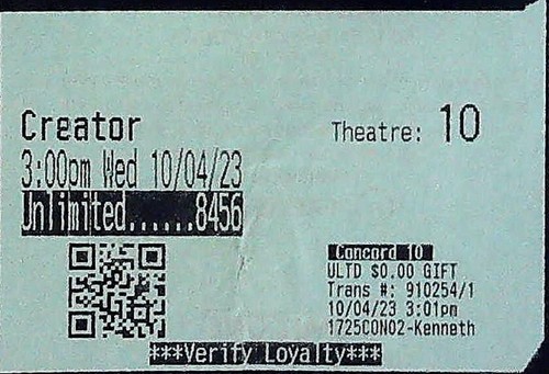 The creator movie film ticket - the,
