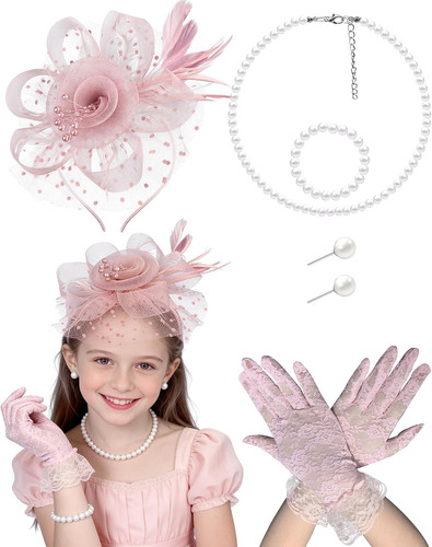 Girls tea party fascinator - tea, hat