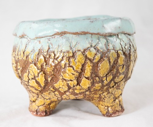 Round handmade bonsai pot - handmade,