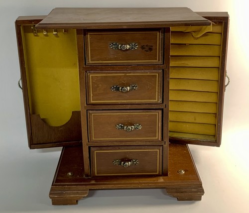 Vtg wood musical jewelry box - vtg,