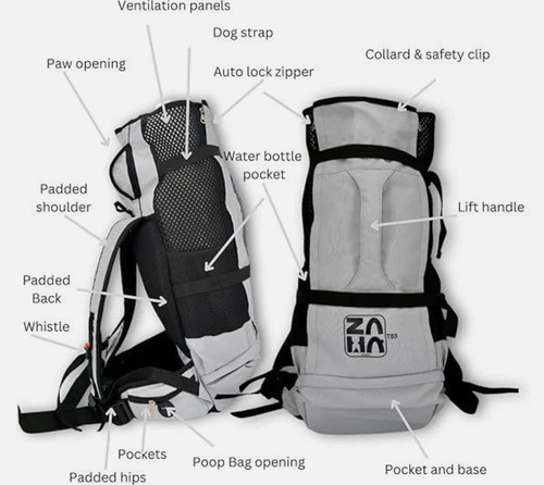 New zawa dog backpack - k9,
