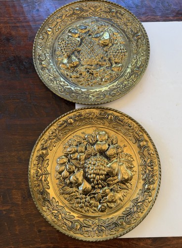Vtg lot embossed plates - vtg, 2