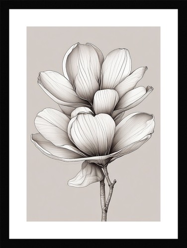 Refined magnolia art print - magnolia,