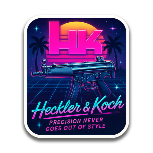 Retro style mp5 sticker - mp5,