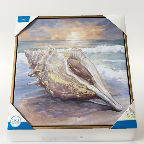Seashell canvas and gold - seashell, foil