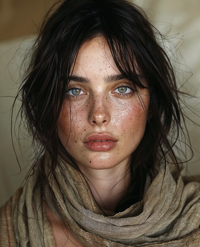 Blue eyed beauty - with, scarf