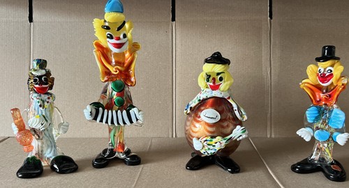 Vintage murano glass - glass, clowns
