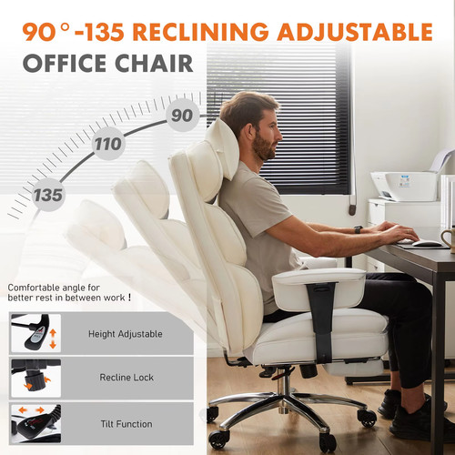 High back reclining desk - high,