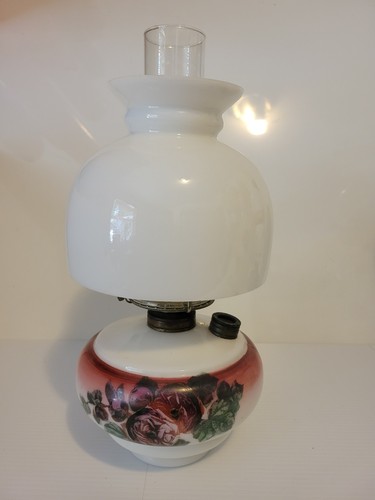 Victorian milk glass oil - oil, lamp