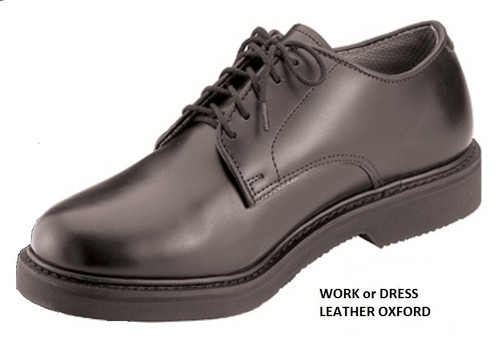 Leather oxford work shoes - leather,