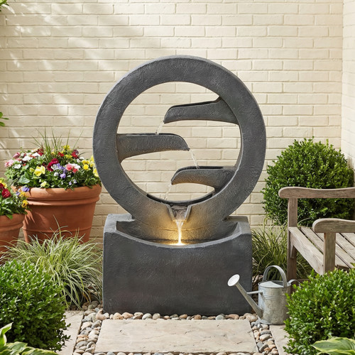 Outdoor water fountain with - water,
