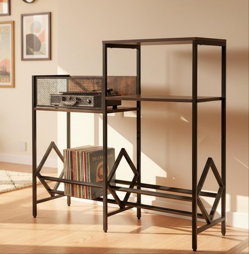 Record player stand with - record,