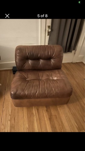 Vintage leather sofa piece - vintage,