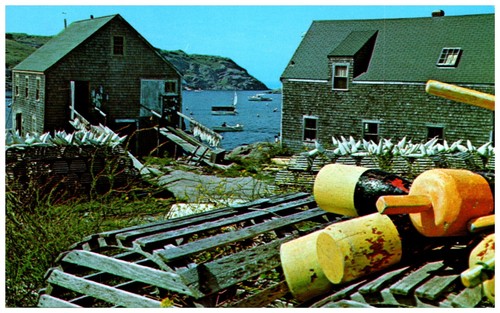 Postcard lobster pots and - postcard,
