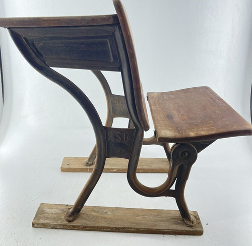 Vintage antique school desk - vintage,