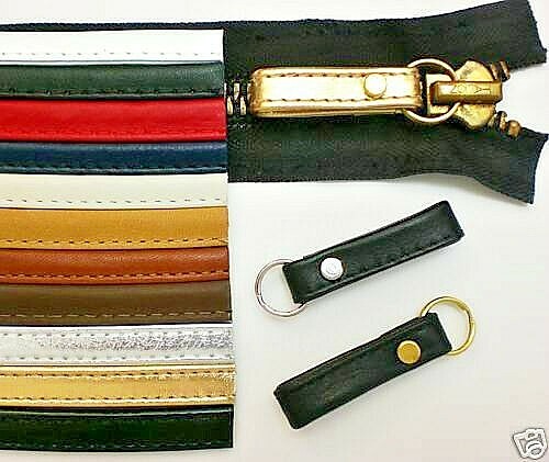 Two leather zipper - zipper, pull