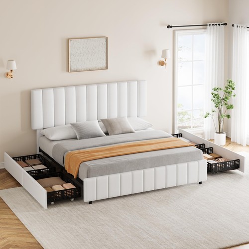 Queen bed frame with drawers - queen,