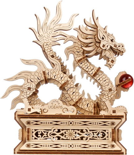 Wood dragon puzzle 3d - 3d,