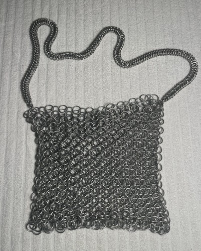 Vintage silver chainmail bag - silver,