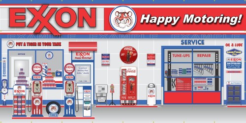 Exxon gas service station - exxon,