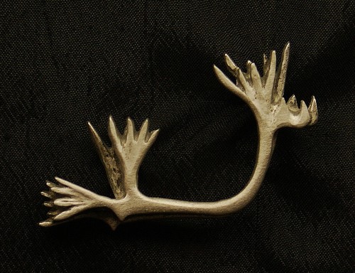 Pewter caribou antler - caribou,