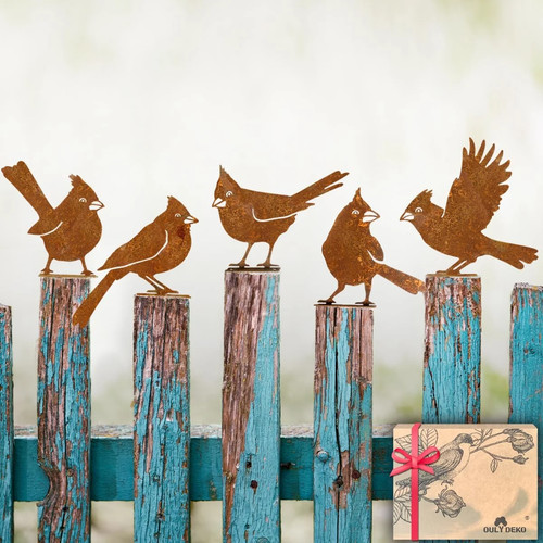 5pcs rusty metal - metal, birds