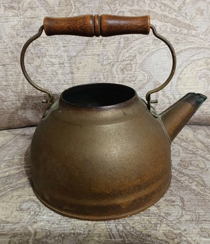 Antique vintage copper teapot - vintage,