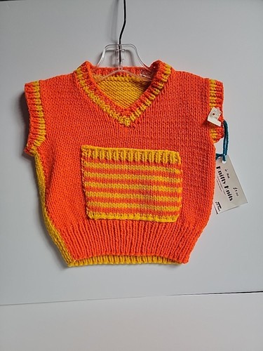 Vtg hand knitted baby - hand,